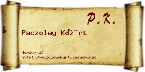 Paczolay Kürt névjegykártya
